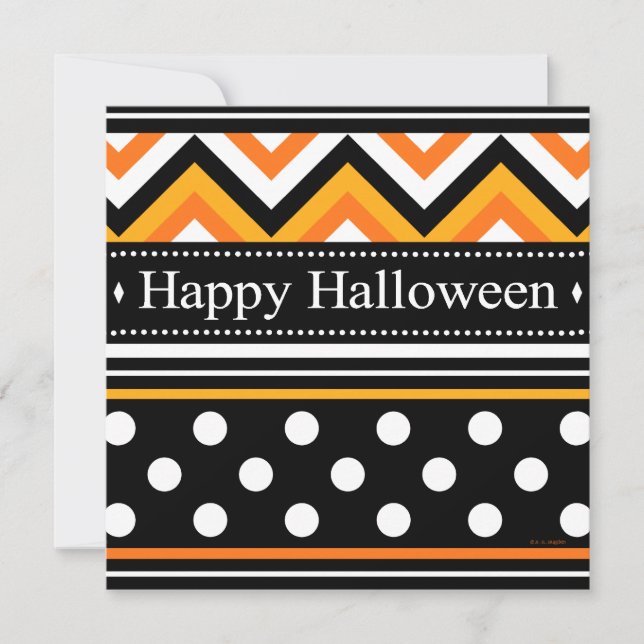 Modern Happy Halloween Pattern Card (Front)