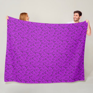Modern Happy Halloween Pumpkin Purple Smile Fleece Blanket