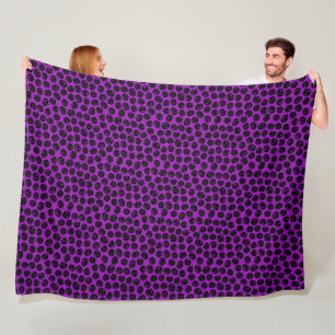 Modern Happy Halloween Purple Pumpkin Fleece Blanket