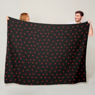 Modern Happy Halloween Red Spider Fleece Blanket
