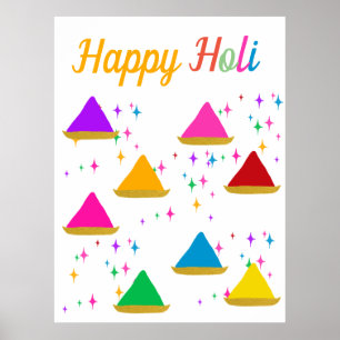 Modern Happy Holi Hindu Festival Colours Design Poster