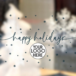 Modern Happy Holidays Business Logo Snowflake 