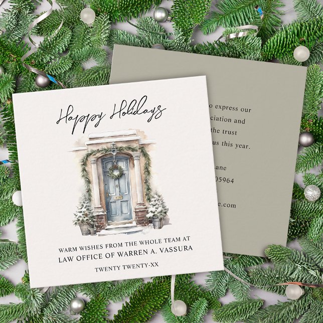 Modern Happy Holidays Business Square Business Card (Modern Happy Holidays Business Square Business Card)