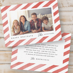 Modern Happy Holidays Christmas Family Photo Card