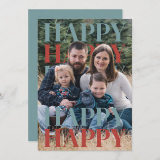 Modern Happy Holidays Family Photo Card