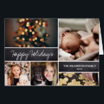 Modern Happy Holidays Family Photo Collage<br><div class="desc">Your beautiful family photos deserve to be shared during this time of year as you send warm wishes. Personalize this modern design with your family's Christmas Holiday greeting. Find the other pieces from the collection.</div>