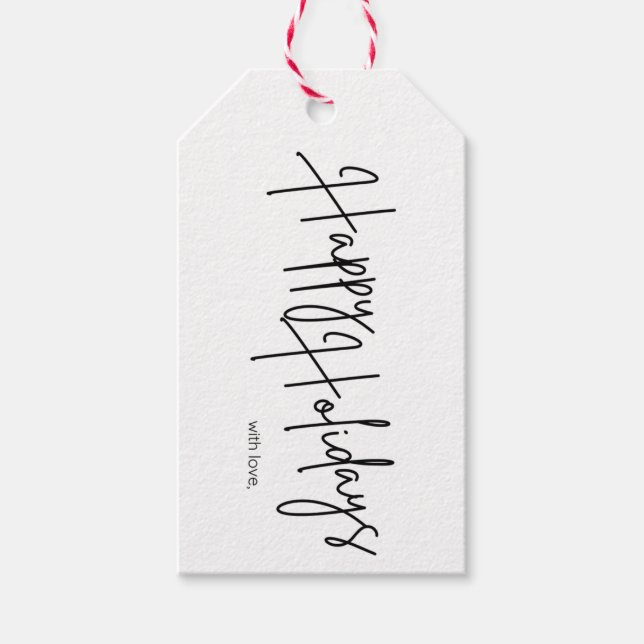 Modern Happy Holidays Gift Tag (Front)