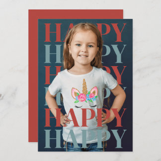 Modern Happy Holidays Photo Card
