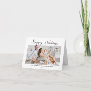 Modern Happy Holidays Photo Christmas Card