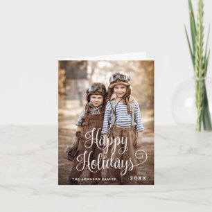 Modern Happy Holidays PHOTO Christmas Greeting Card