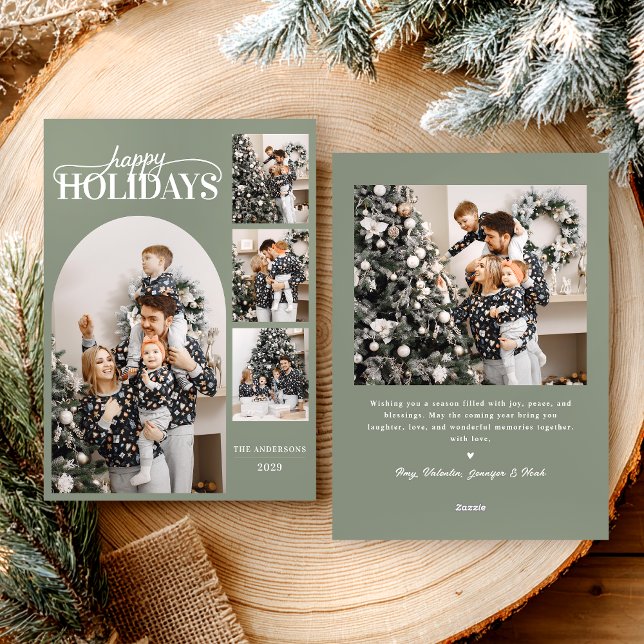 Modern Happy Holidays Photo Simple Calligraphy Holiday Card (Creator Uploaded)