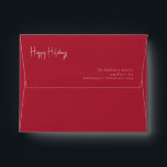 Modern Happy Holidays | Red Card Envelope<br><div class="desc">This modern happy holidays | red card envelope is perfect for your minimalist shabby chic boho red and white holiday greeting. The minimal whimsical handwritten calligraphy is delicate and rustic while staying classy and elegant. You will find that everything about this product is editable, so feel free to add pictures...</div>