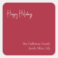 Modern Happy Holidays | Red Family Gift