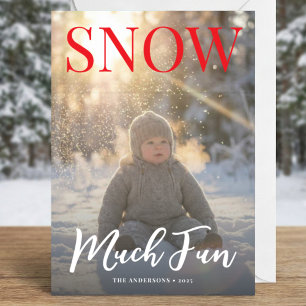 Modern Happy Holidays winter Photo Holiday Card