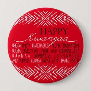 Modern Happy Kwanzaa 10 Cm Round Badge