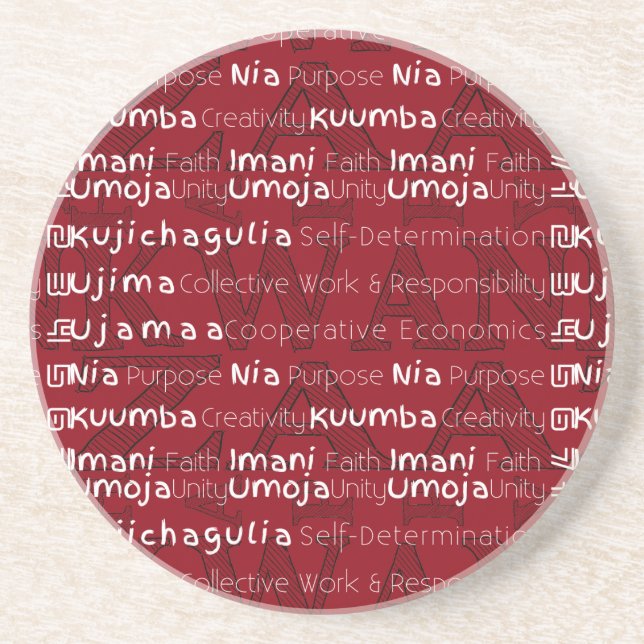 Modern Happy Kwanzaa Coaster (Front)