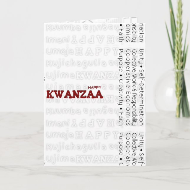 Modern Happy Kwanzaa Holiday Card (Front)