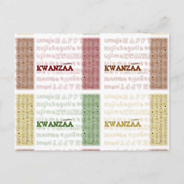Modern Happy Kwanzaa Postcard (Front)