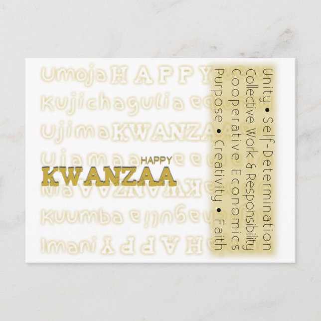Modern Happy Kwanzaa Postcard (Front)