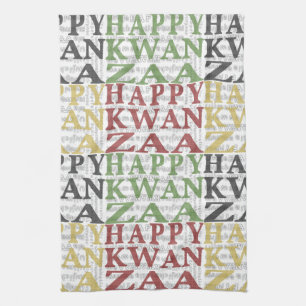 Modern Happy Kwanzaa Tea Towel