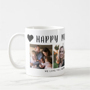 Modern Happy Mother's Day Mum Heart Photo Grid Coffee Mug
