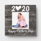 Modern Happy Mother's Day Script Heart Wood Photo