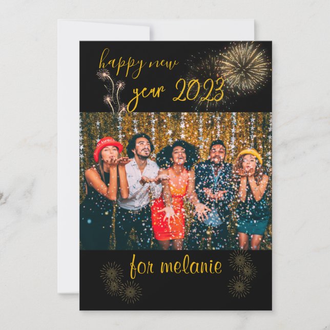 modern happy new year  holiday card (Front)