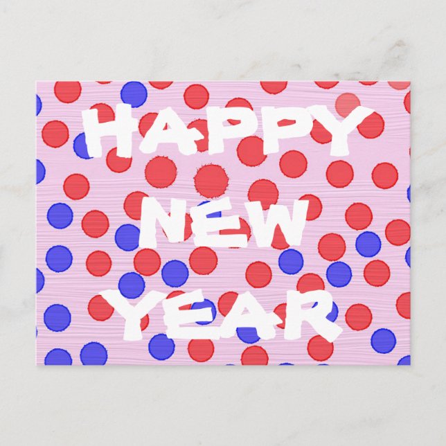 Modern Happy New Year Holiday Postcard (Front)