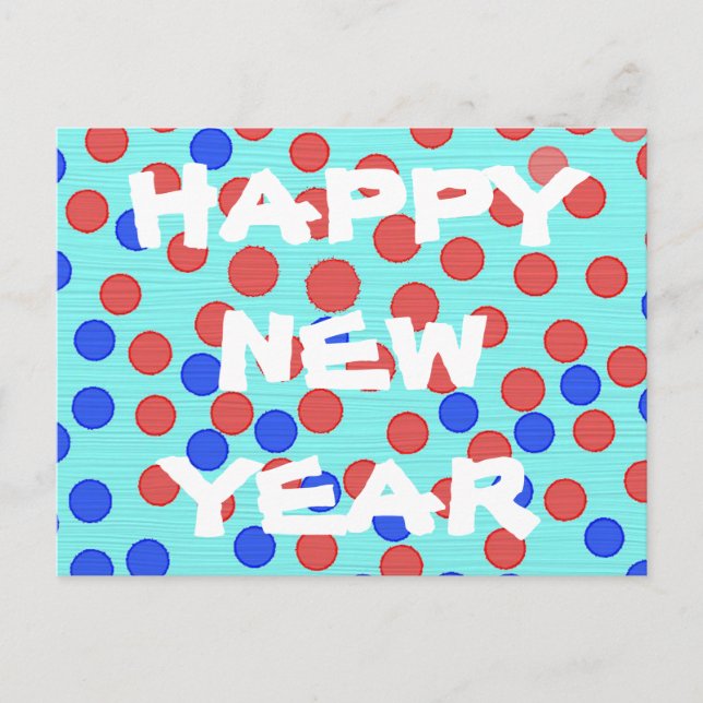 Modern Happy New Year Holiday Postcard (Front)