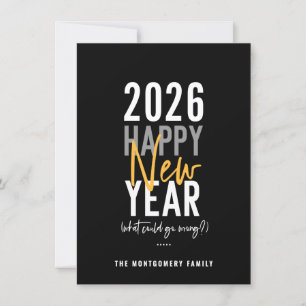 Modern Happy New Year Humour Holiday Card