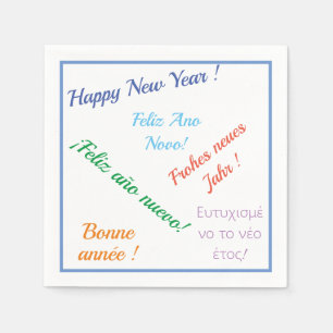 Modern Happy new year in different languages Napkin