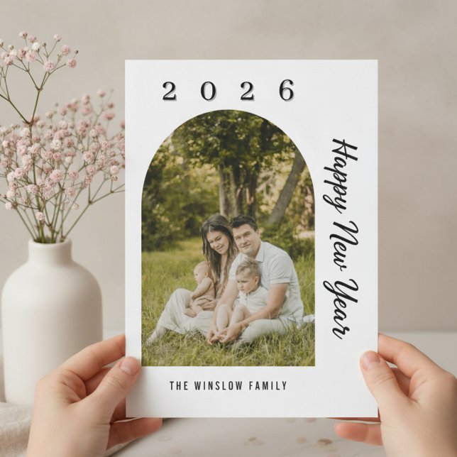 Modern Happy New Year Photo Collage Card | Elegant (Creator Uploaded)