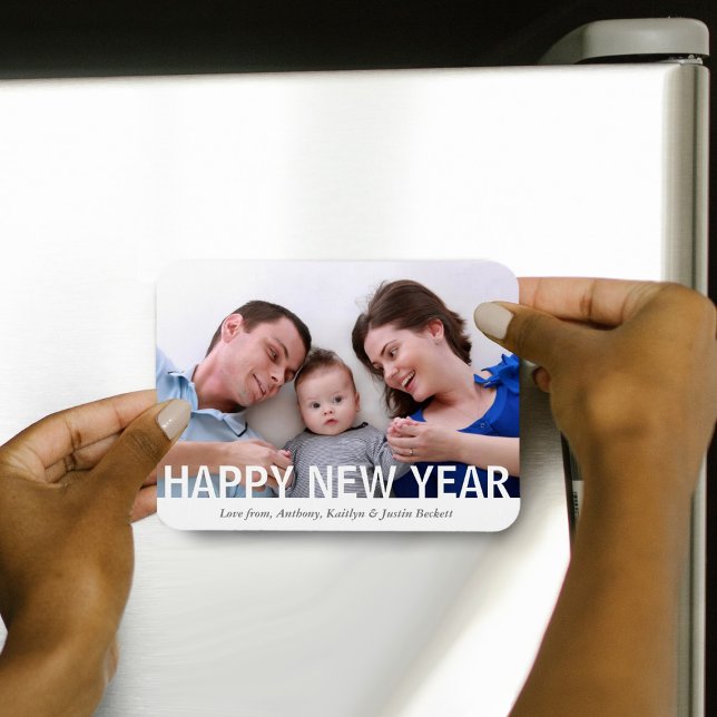 Modern Happy New Year Photo Magnet (Creator Uploaded)