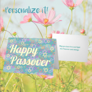 Modern Happy Passover Folded Foil Holiday Card
