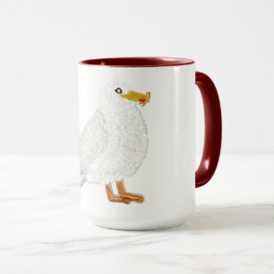 Modern happy seagull with French fries Mug