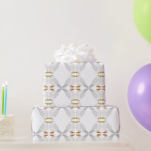 Modern happy seagull with French fries Wrapping Paper