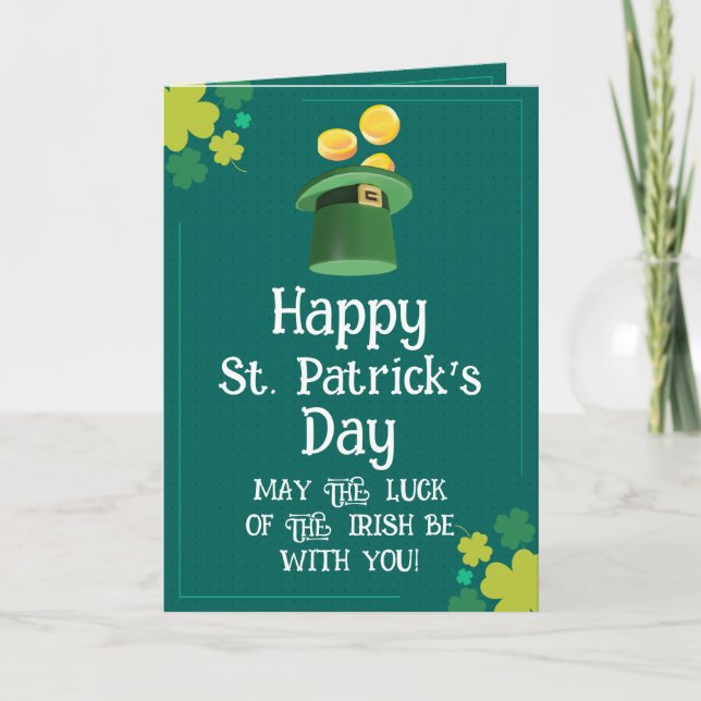 Modern Happy St. Patrick's Day - Irish Blessing Card (Front)