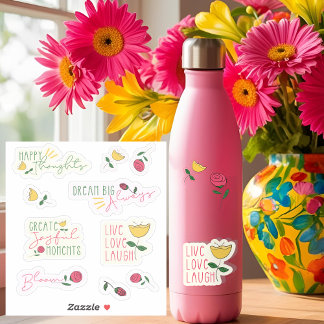 Modern Happy Thoughts Custom-Cut Vinyl Stickers