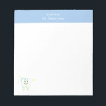 Modern Happy Tooth Simple Dentist Notepad<br><div class="desc">Modern happy tooth simple dentist Notepad. Text can be personalised. Good for dentists and dental care staff</div>