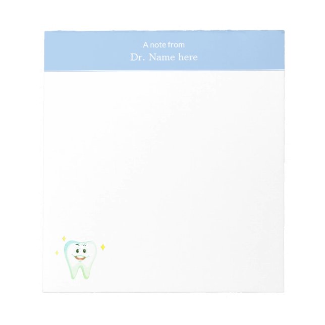 Modern Happy Tooth Simple Dentist Notepad (Front)