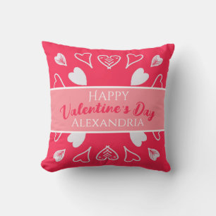 Modern Happy Valentine’s Day Personalised Cushion