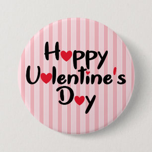 Modern Happy Valentine's Day 7.5 Cm Round Badge