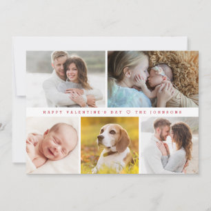 Modern Happy valentine's day Custom family Photos Holiday Card