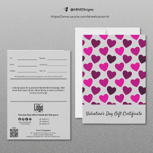 Modern Happy Valentine's Day Gift Certificate