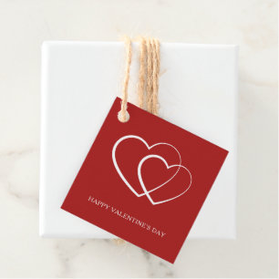 Modern Happy Valentine's Day Red Favour Tags