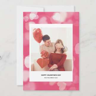 Modern Happy valentines day red heart love Holiday Card