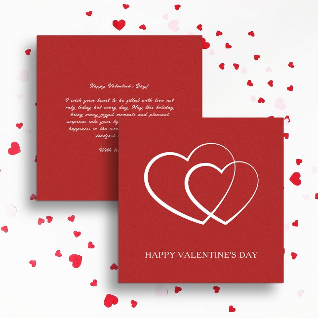 Modern Happy Valentine's Day Red Holiday Card (Creator Uploaded)