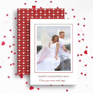Modern Happy Valentine's Day Red Photo Holiday Card