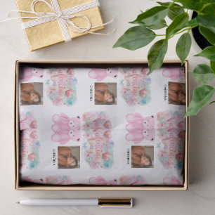 Modern Happy Valentines Day with One square Photo Tissue Paper