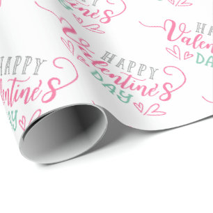 Modern Happy Valentines Day Wrapping Paper